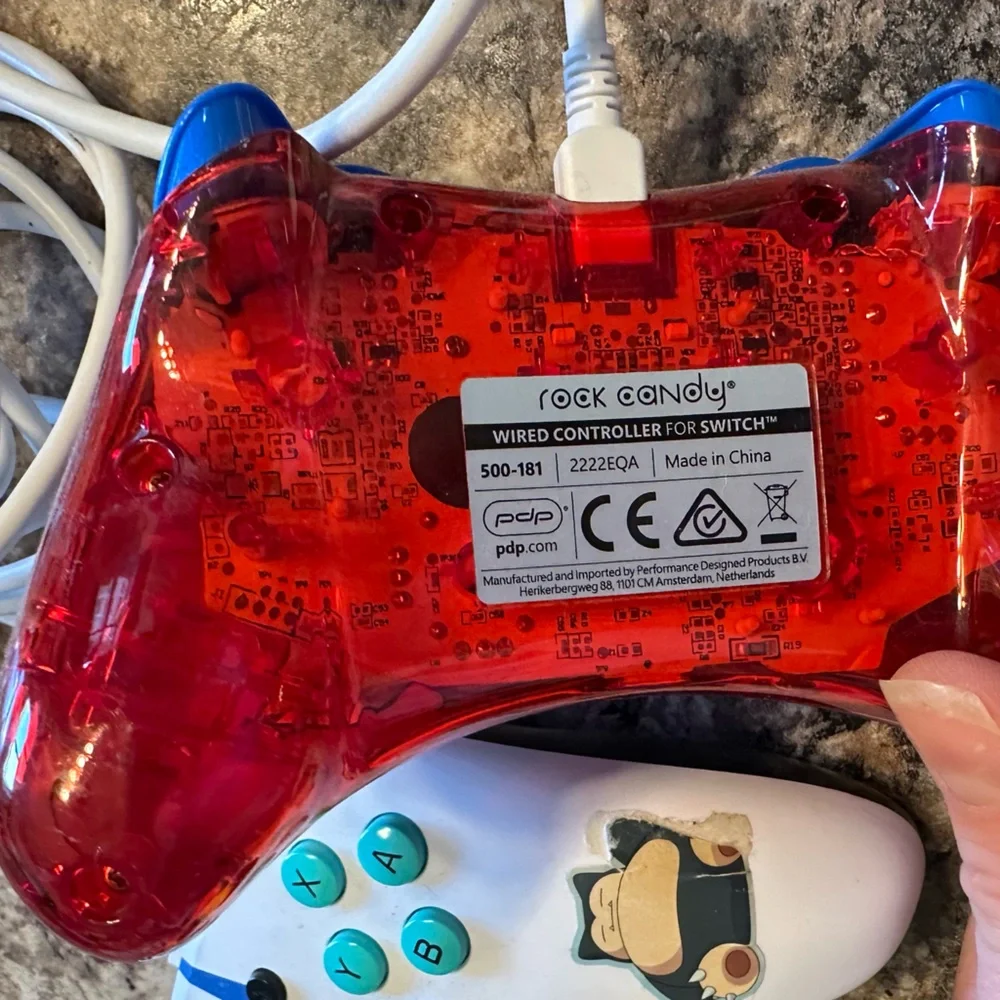 Pikachu and Mario Wired Controllers